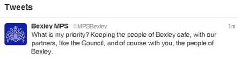 Borough Commander Victor Olisa’s first Tweet in Bexley