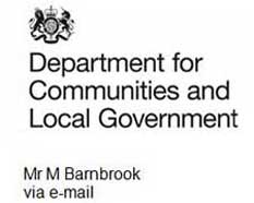 Letter from Communities Department