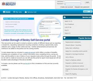 Bexley council's new web interface