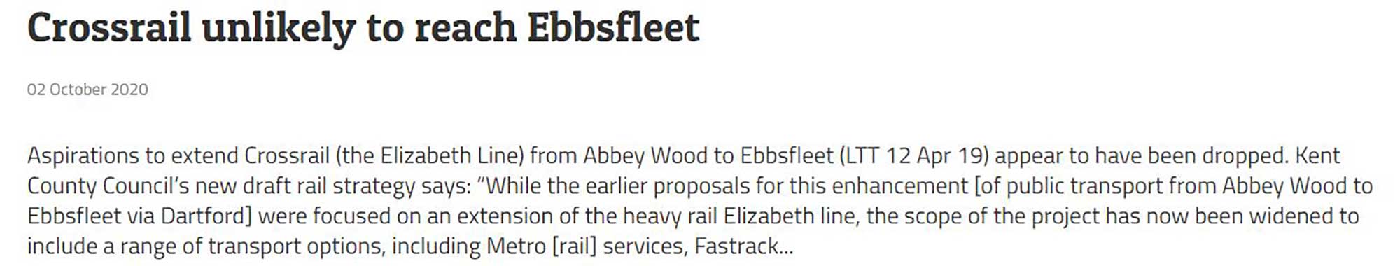 Crossrail to Ebbsfleet