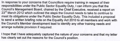 Letter from Bexley council