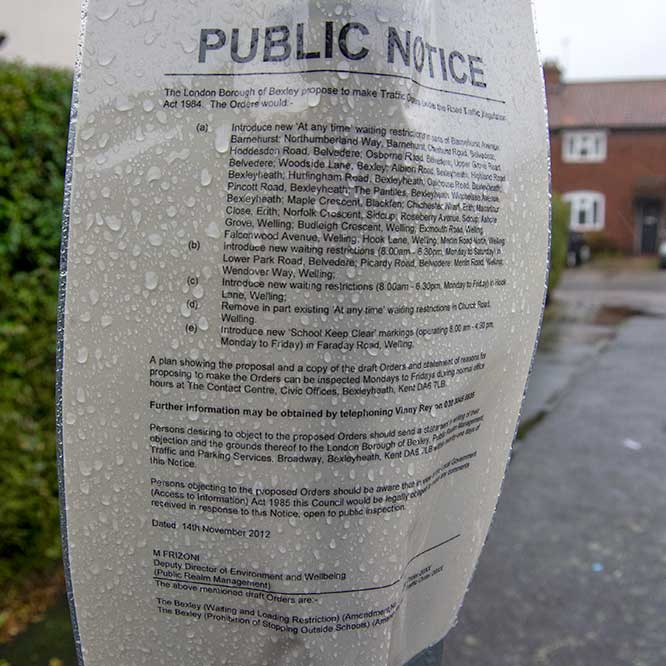 Parking restrictions