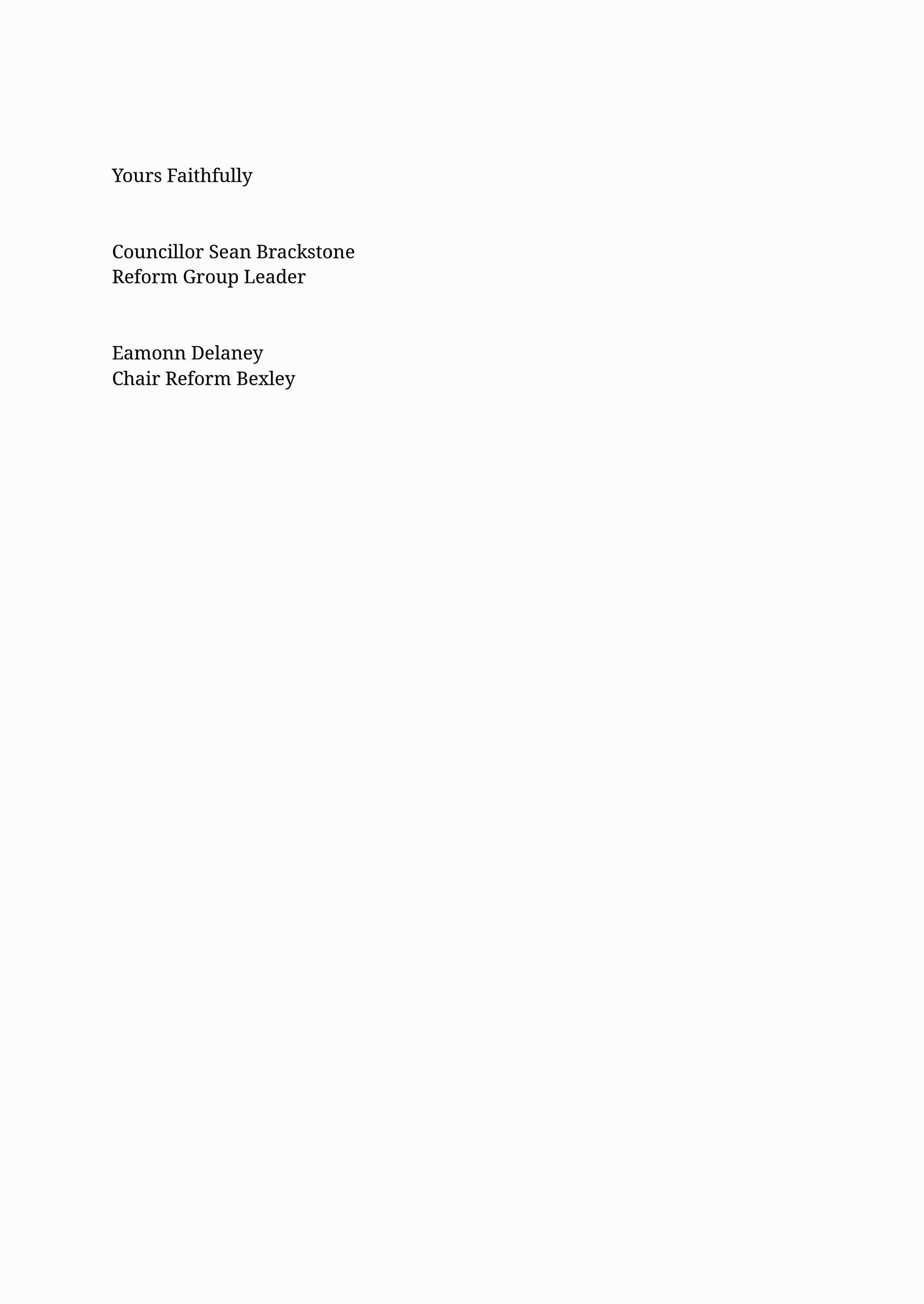 Complaint from Reform UK