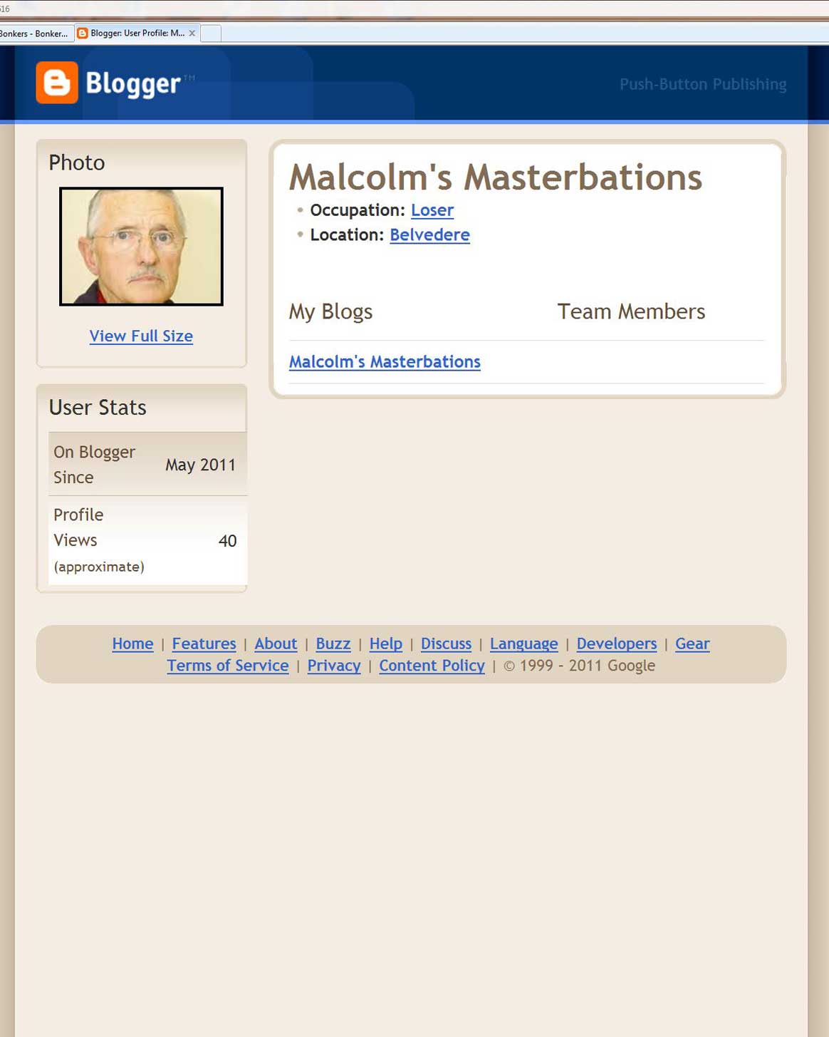 Obscene blog profile
